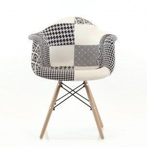 Стул-кресло DAW Patchwork Lounge черно-белый