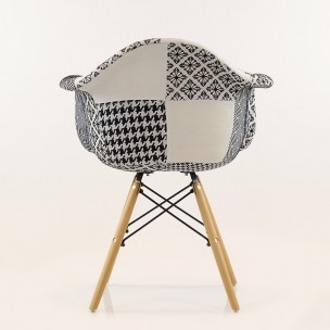 Стул-кресло DAW Patchwork Lounge черно-белый