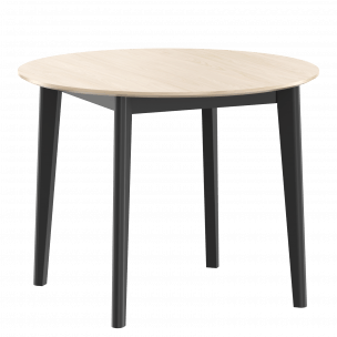 Стол круглый LYKKE TR-100 Белый дуб/Черный 1000х1000х750 LYKKE